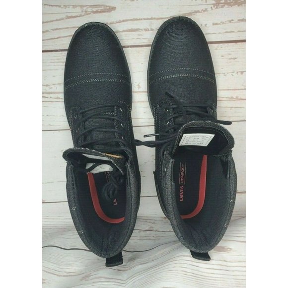 Men Black Levis Strauss & Co Comfort Denim Boots Style 51837501A Size 12 - Picture 10 of 12